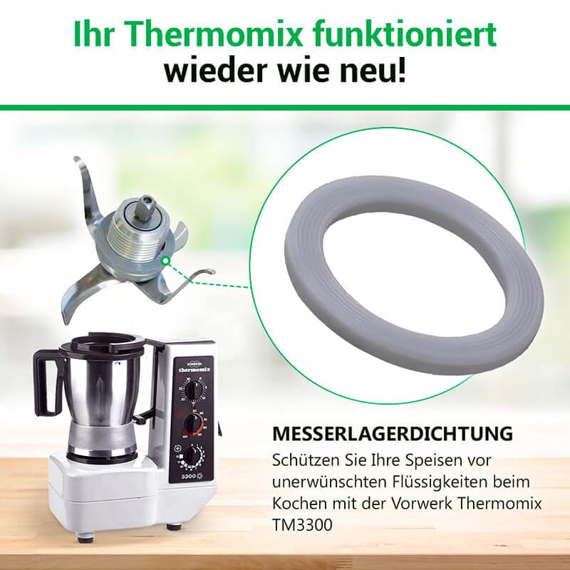 Messerdichtung Gummi Ring 38/29mmØ Thermomix® TM 3300 Küchenmaschine wie Vorwerk 